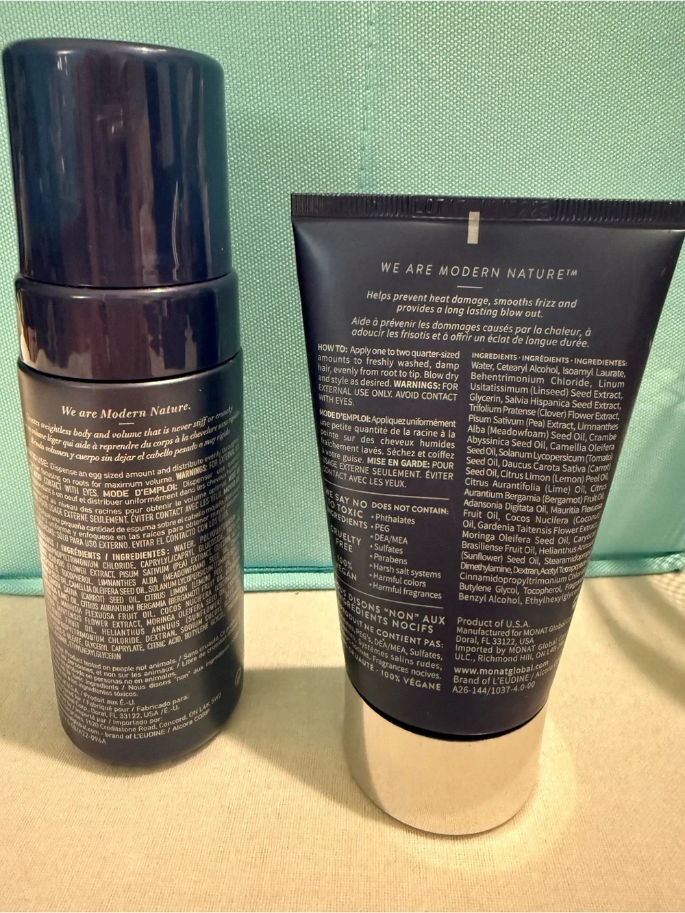 Authentic MONAT Styling Blow Out Cream & Moxie Magnifying Mousse - Black